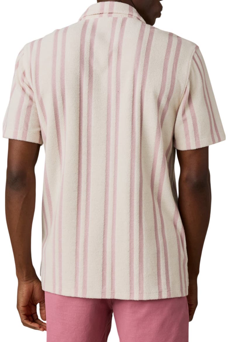 Cabana Terry Cloth Camp Shirt, Alternate, color, PINK SPRINGS STRIPE