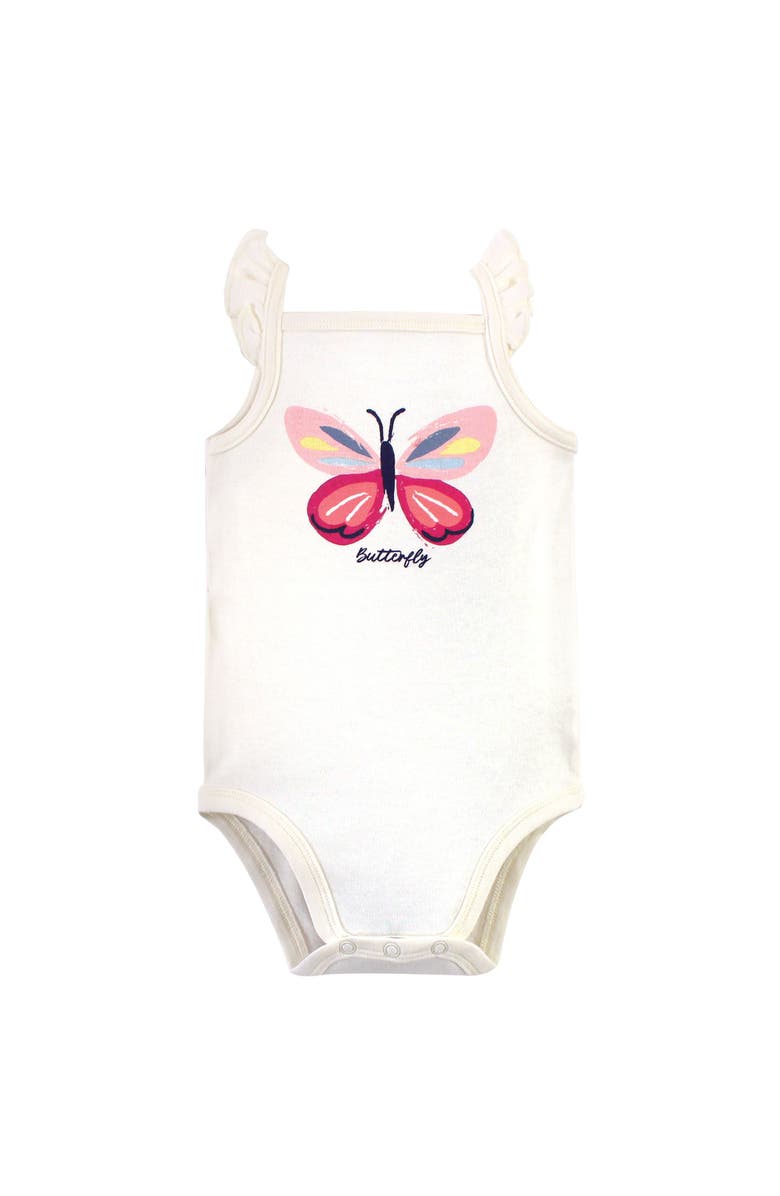 Touched by Nature 5Pk Organic Sleeveless Bodysuits, Alternate, color, Bright Butterflies