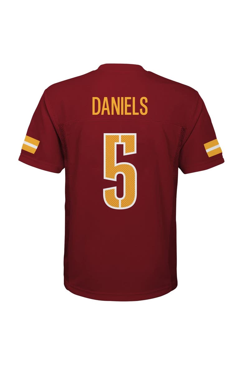 Youth Jayden Daniels Burgundy Washington Commanders Replica Player Jersey, Alternate, color, Burgundy