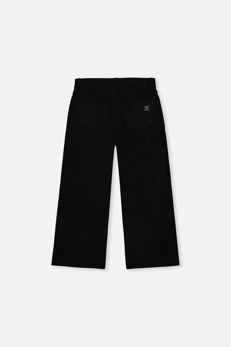 Stretch Corduroy Wide Leg Button Zip Pants, Alternate, color, Black