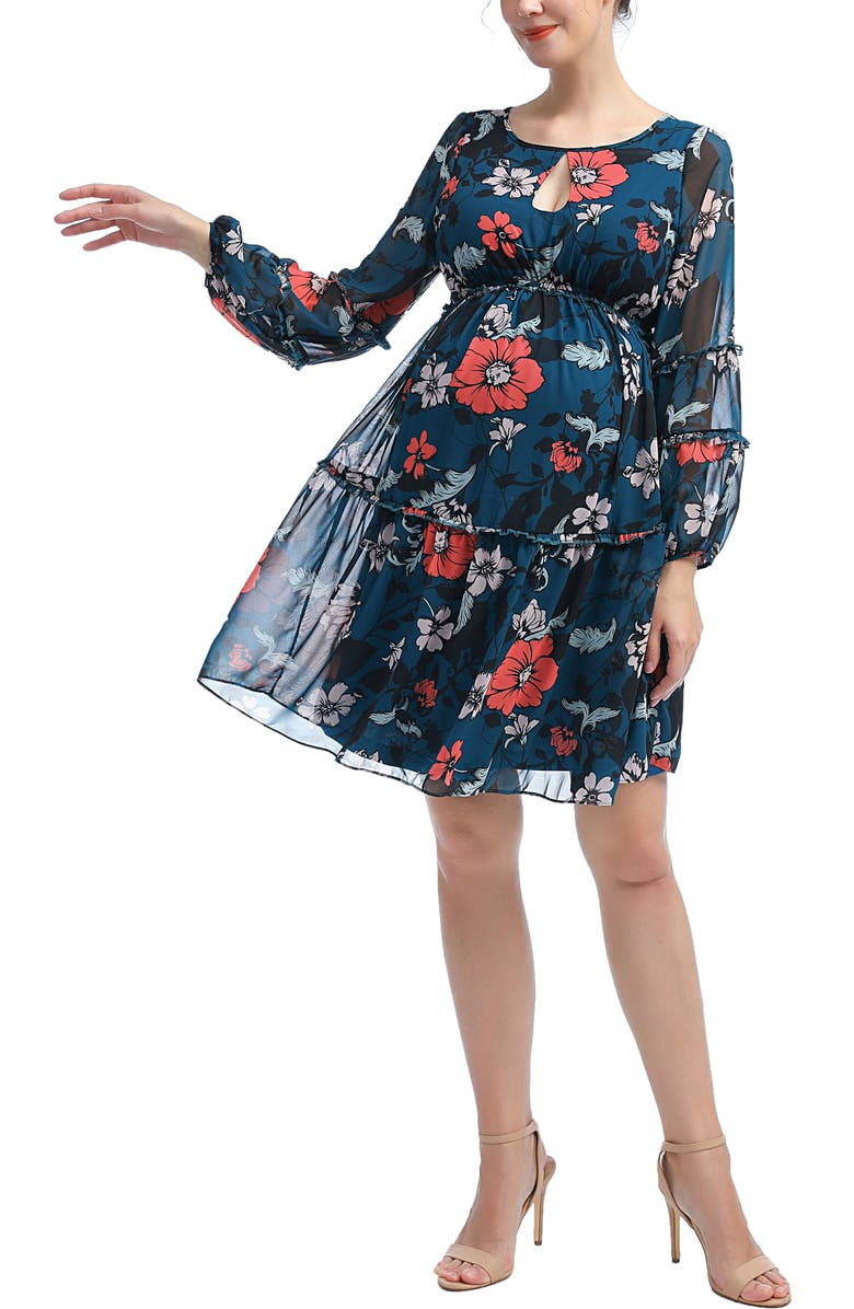 Kimi & Kai Jupiter Maternity Babydoll Dress, Main, color, Multicolored