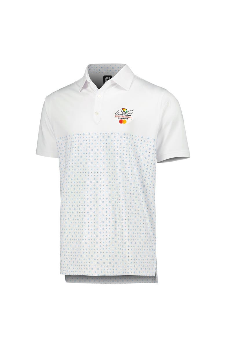 FOOTJOY Men's FootJoy White Arnold Palmer Invitational Engineered Foulard Lisle Polo, Alternate, color, 