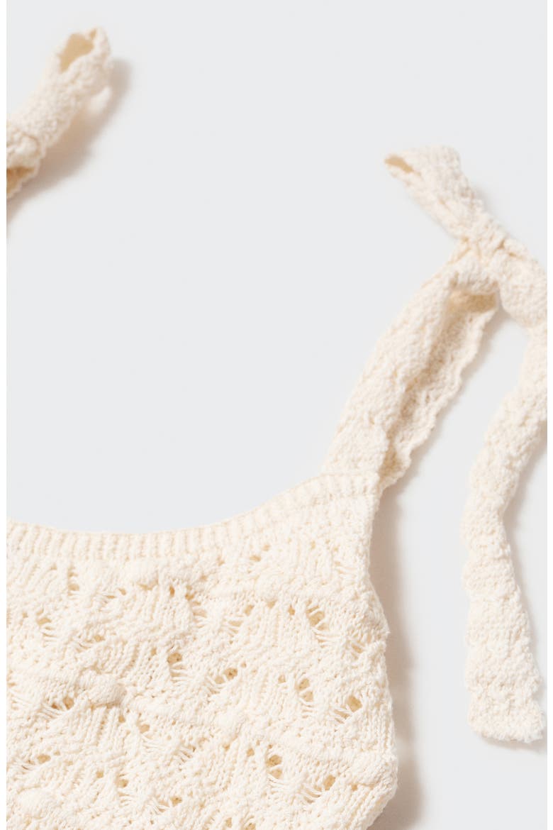Tie Strap Crochet Minidress, Alternate, color, ECRU