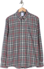 Brooks Brothers Regular Fit Plaid Cotton Sport Shirt