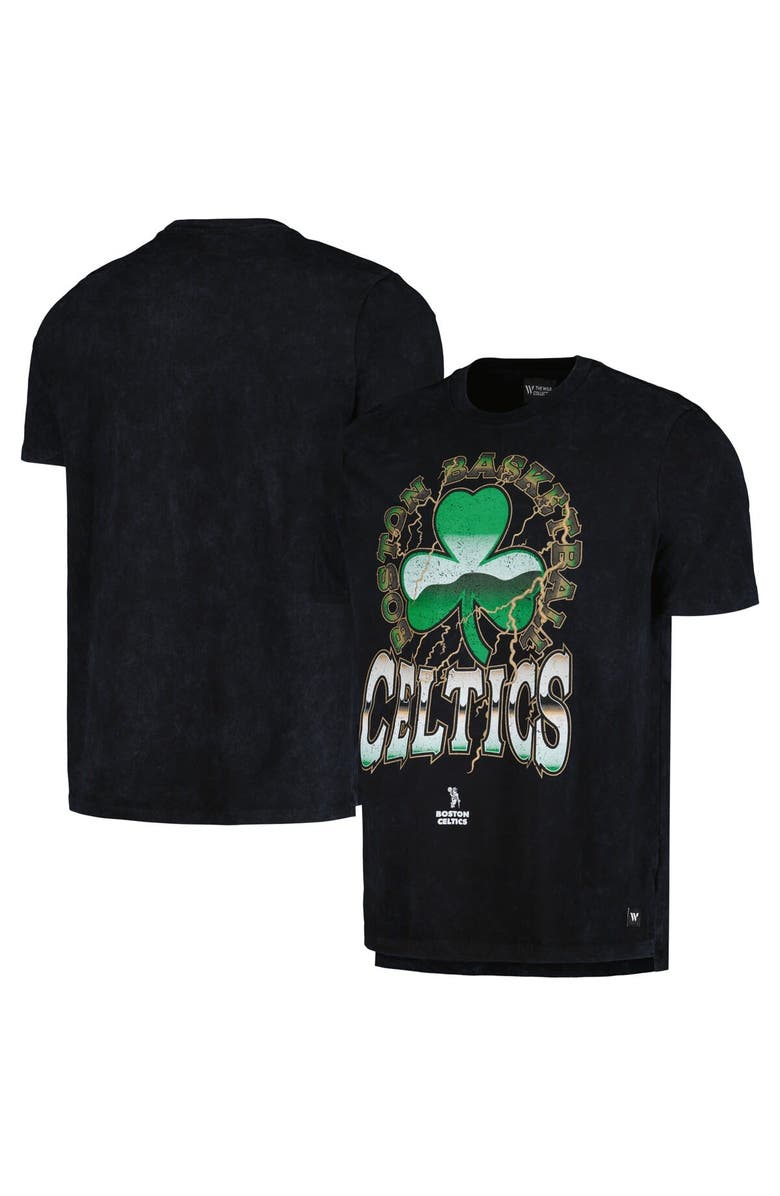 THE WILD COLLECTIVE Unisex The Wild Collective  Black Boston Celtics Tour Band T-Shirt, Main, color, Black