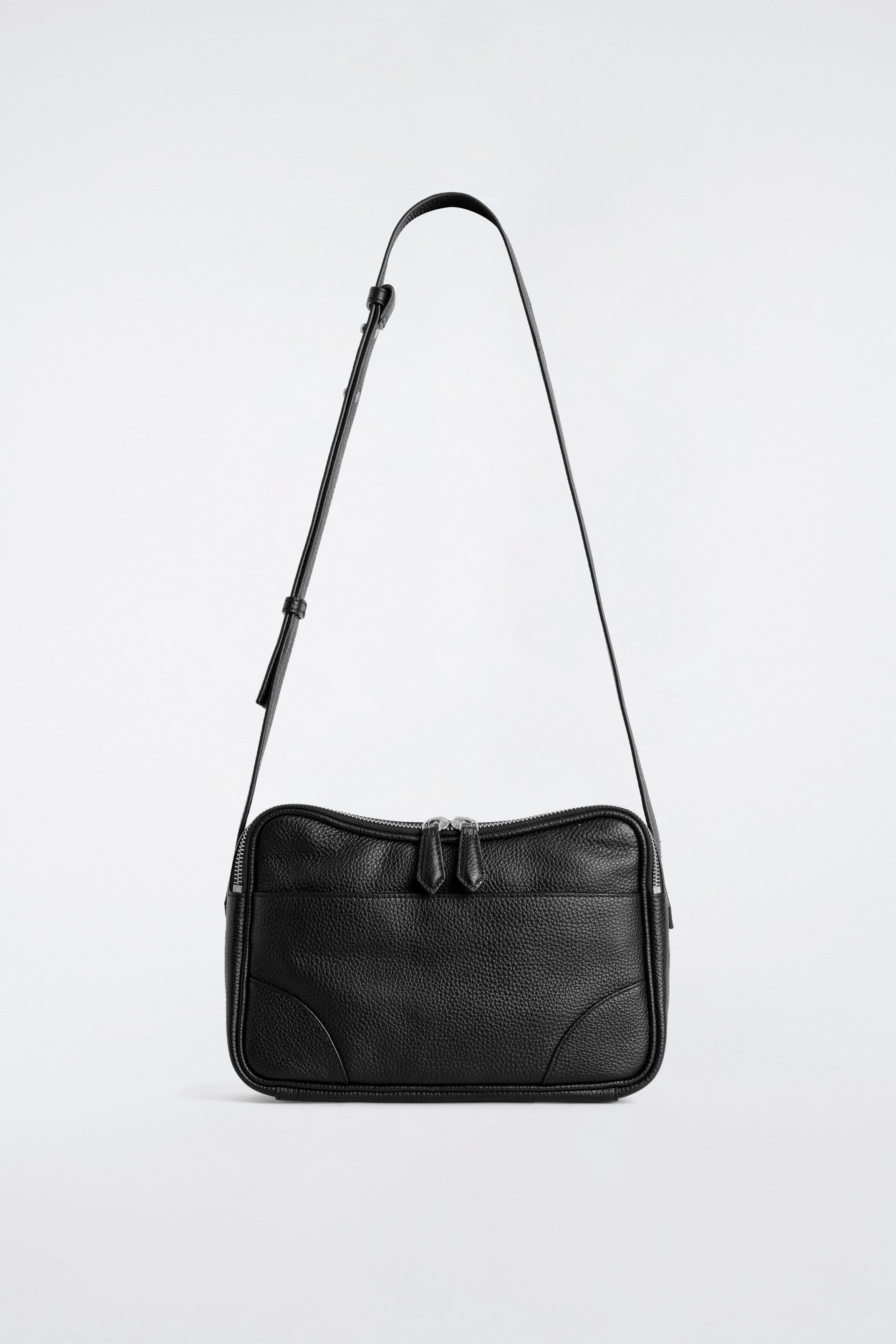 COS Classic Crossbody Bag - Leather, Alternate, color, Black