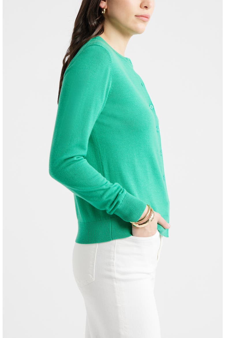 Merino Wool Blend Cardigan, Alternate, color, GREEN EASE