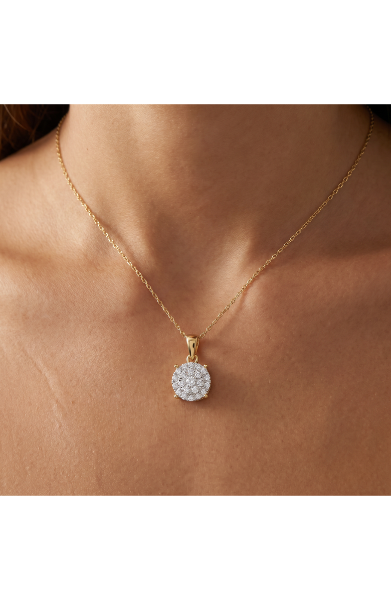 Bliss Diamond 3/8Ct TW Diamond Halo 9mm Round Pendant Gold Women's Necklace 18", Alternate, color, 10K Yellow Gold