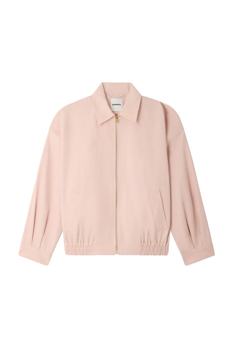 Cotton and linen jacket, Alternate, color, Pink