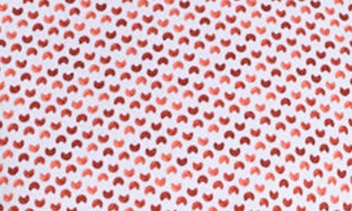 Studio Garnet Los Angeles Micro Print Short Sleeve Stretch Cotton Button-up Shirt In Red