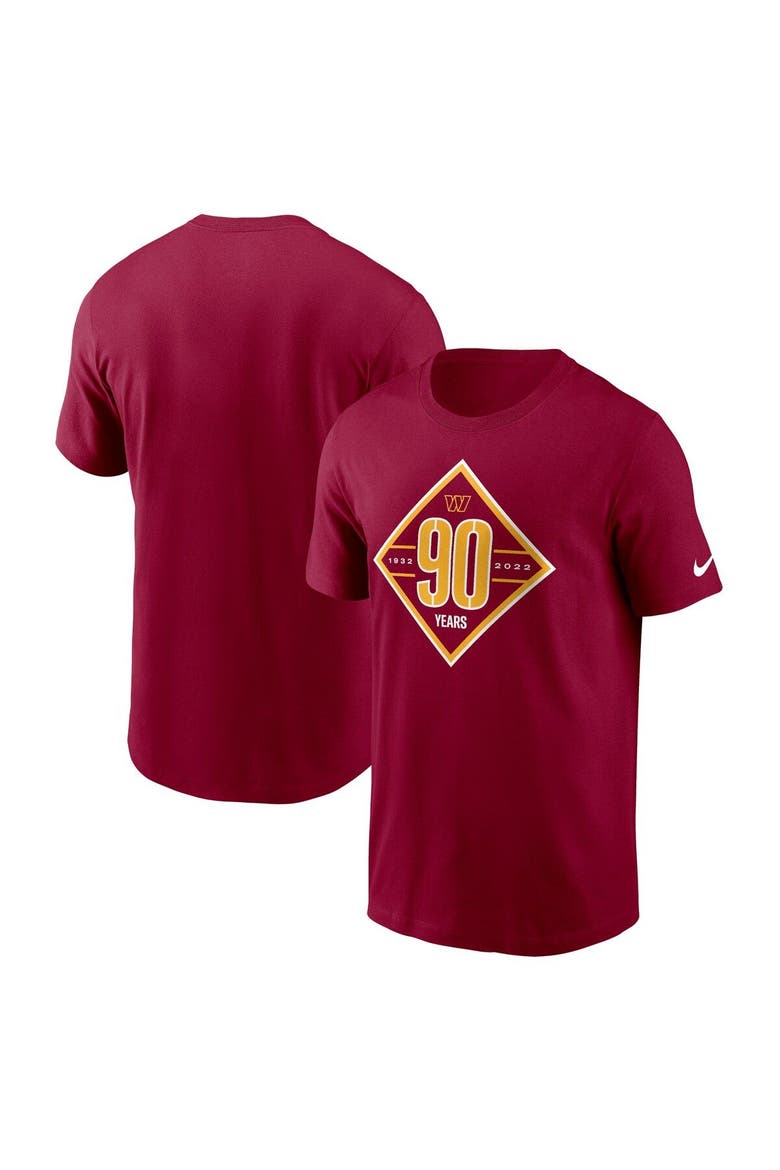 Men's Nike Burgundy Washington Commanders 90th Anniversary T-Shirt, Main, color, Burgundy