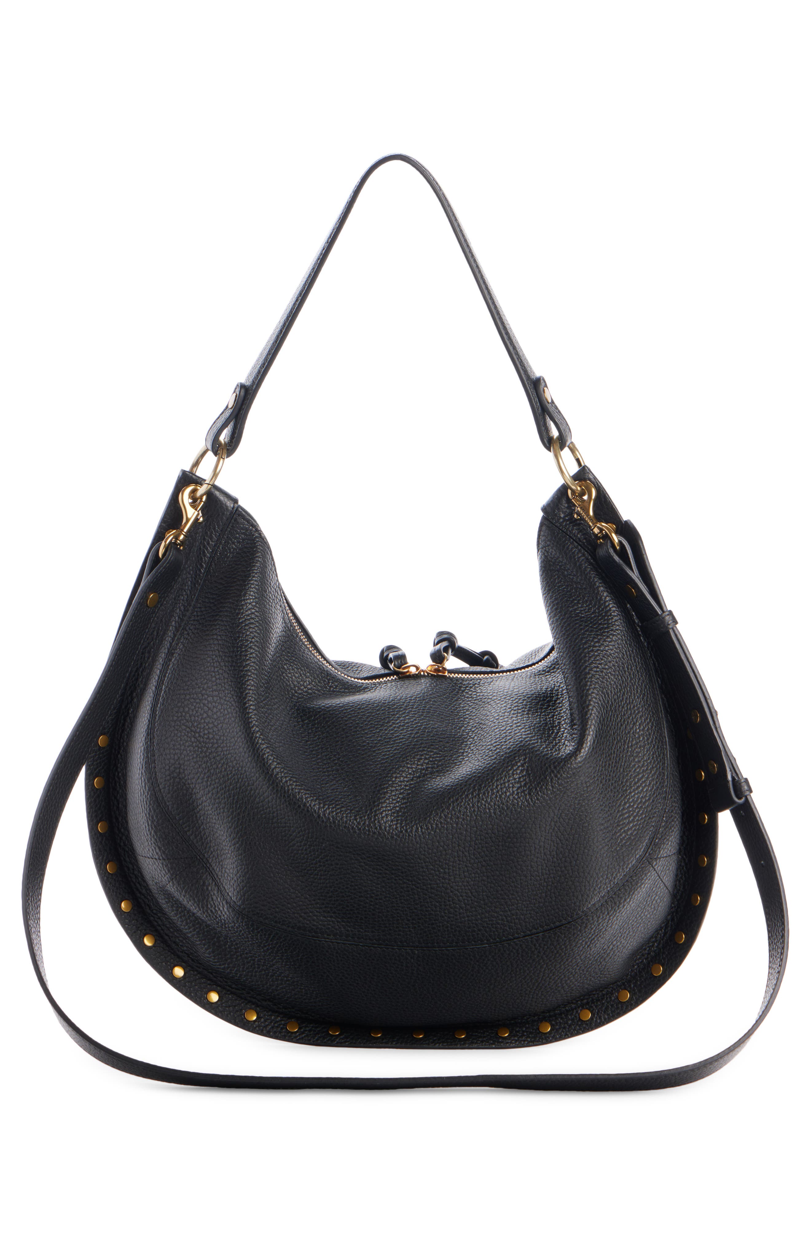 Oskan Soft Leather Hobo, Alternate, color, BLACK 01BK