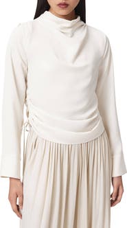 AllSaints Leslie Cowl Neck Long Sleeve Top