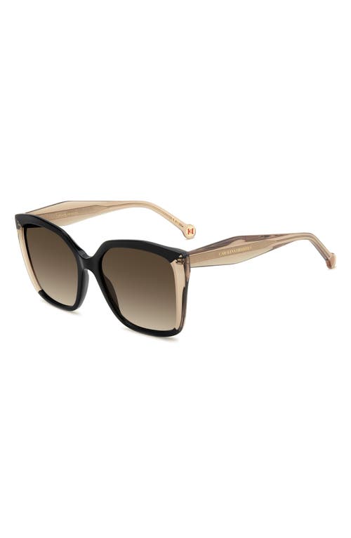 Carolina Herrera Her 57mm Gradient Square Geometric Sunglasses In Brown