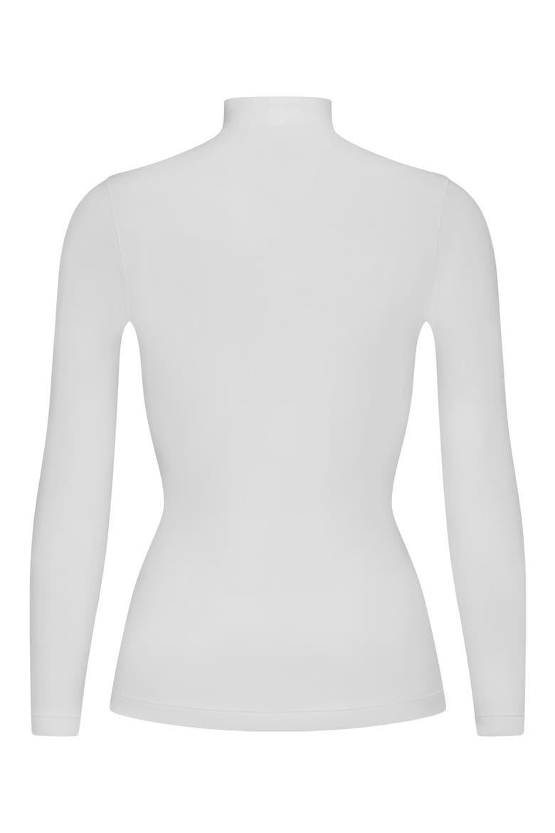 Noelle Performance Mock Neck Top, Alternate, color, WHITE