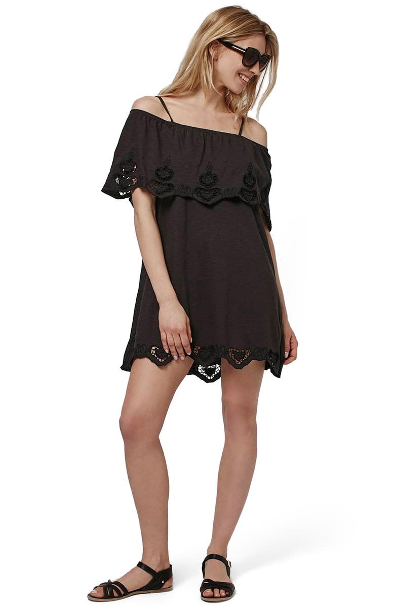 Topshop Cutwork Trim Strappy Sundress, Alternate, color, 
