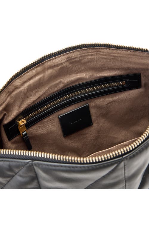 Allsaints Womens Black Edbury Quilted Leather Shoulder Bag In Black