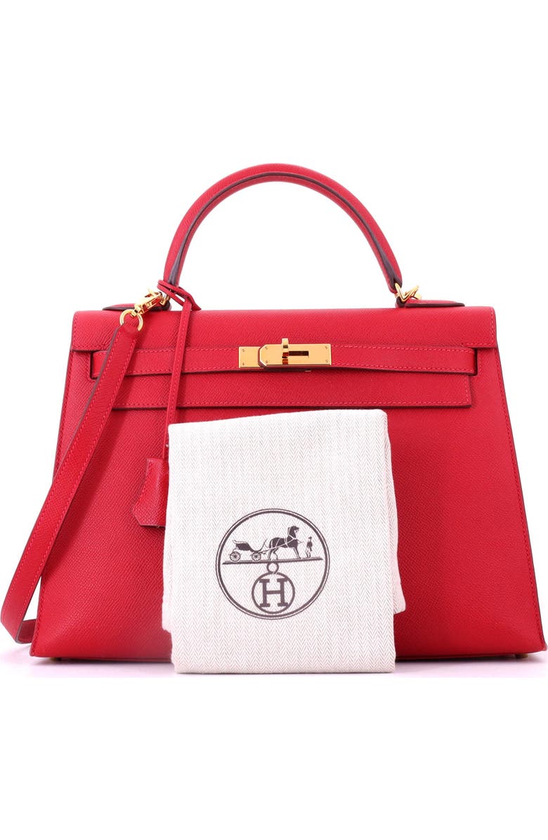 Pre-Owned Hermes Kelly Handbag Red Epsom with Gold Hardware 32, Alternate, color, Rouge Casaque