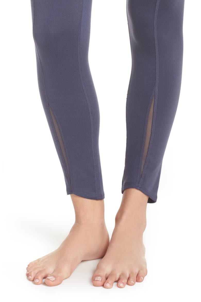 Refocus Recycled High Waist Midi Leggings, Alternate, color, GREY SLATE