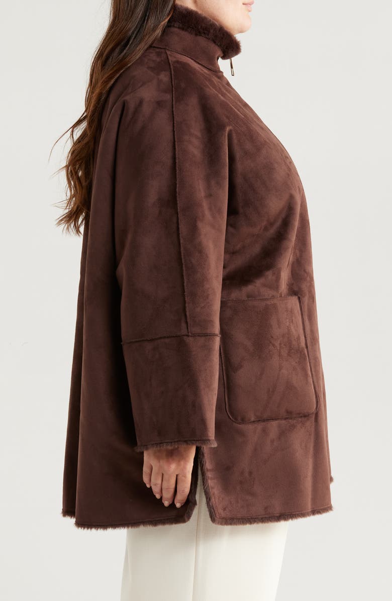 Marina Rinaldi Rodeo Reversible Faux Shearling Jacket, Alternate, color,