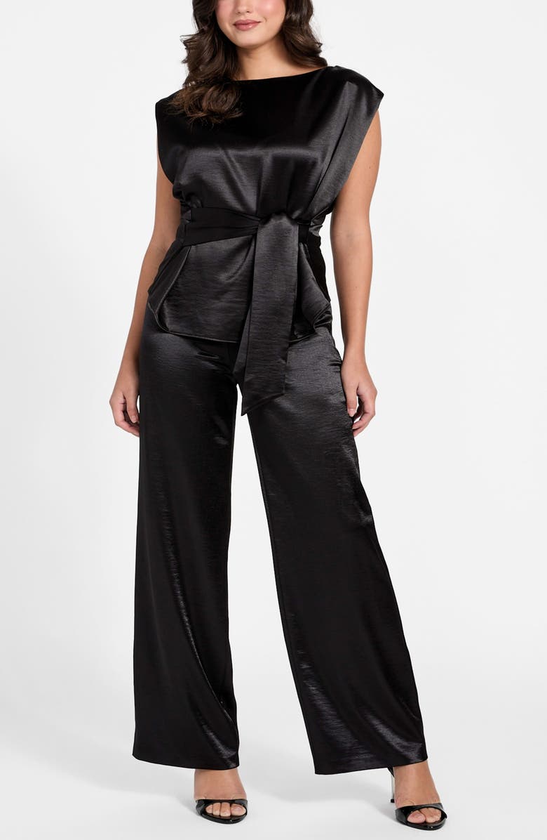 GUESS Mara Satin Top, Alternate, color, Black-Black