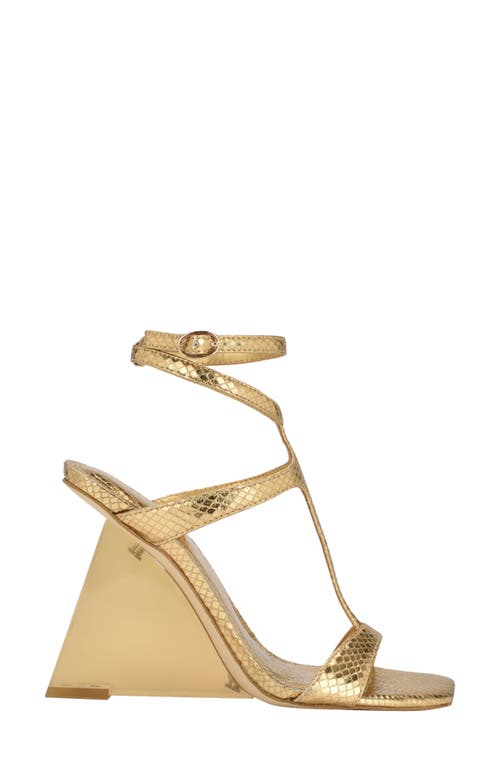 Guess Bacio Wedge Sandal In Gold