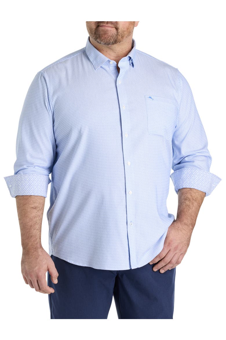Big & Tall Sarasota Stretch Ventura Coast Sport Shirt, Main, color, VACATION BLUE