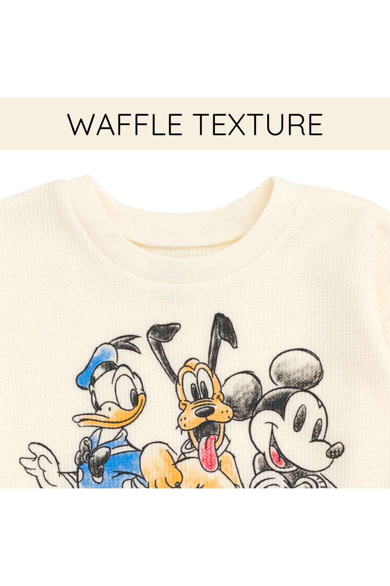 Mickey Mouse Loungewear 2-Piece Sweatshirt and Pants Set, Alternate, color, Mickey Cream Blue