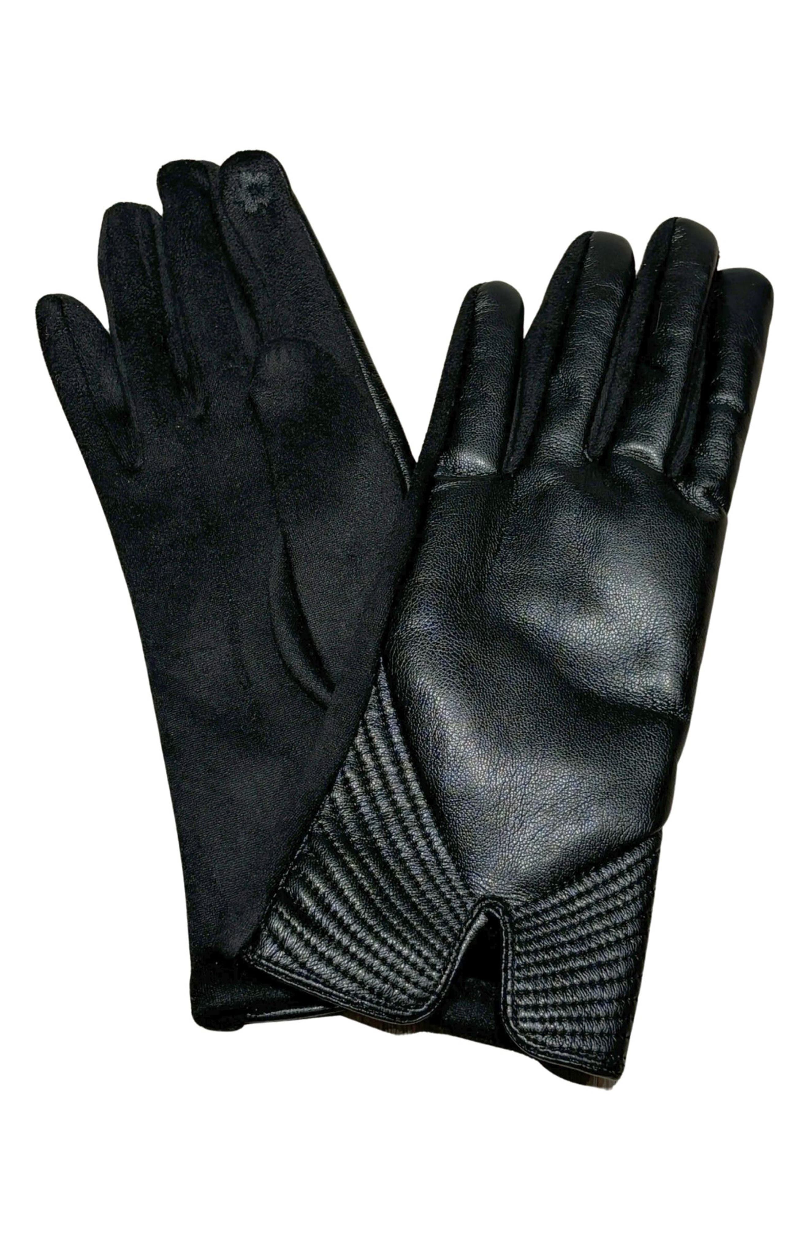 Faux Leather Tech Gloves