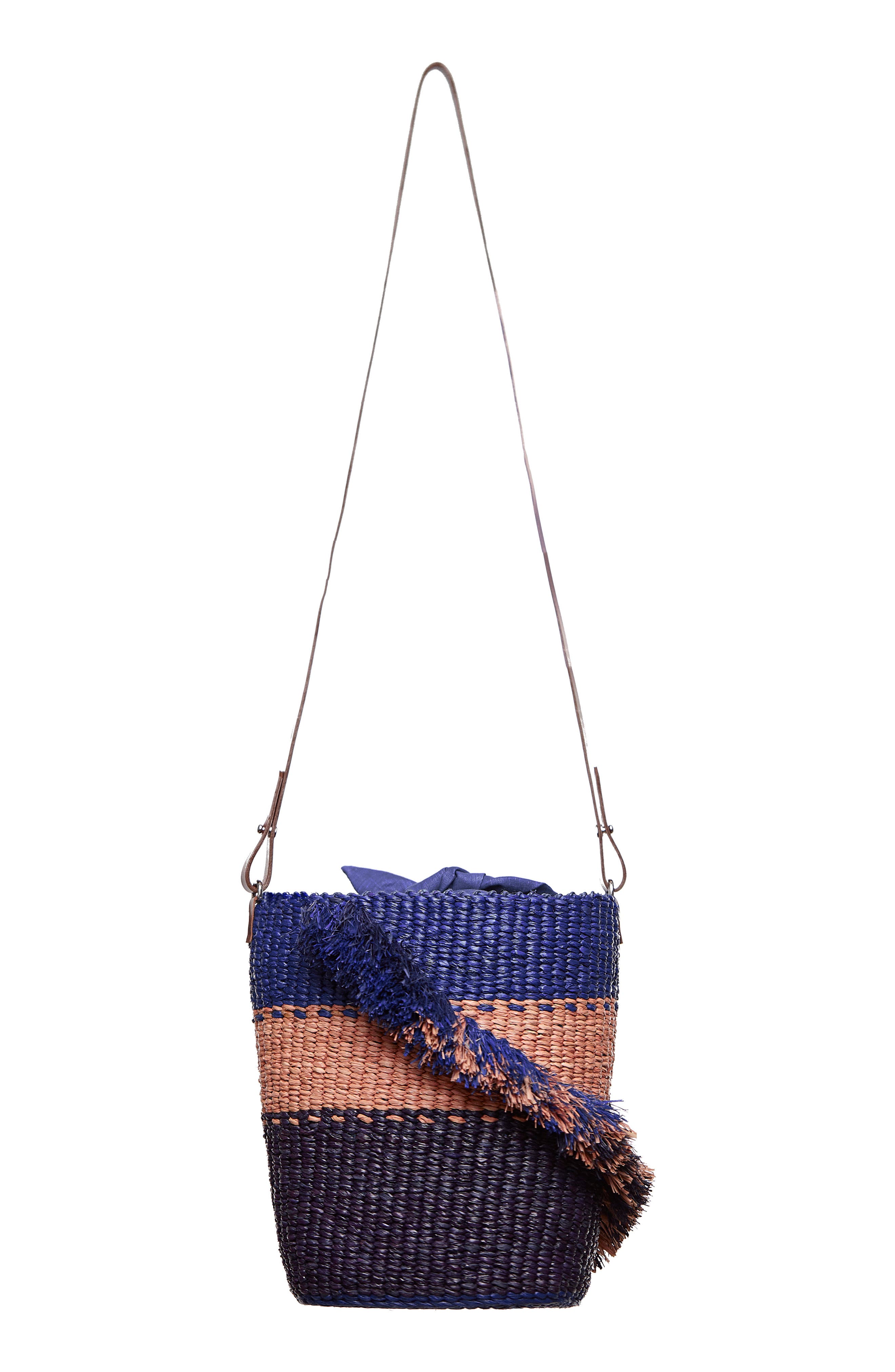 A A K S Lamé Ruffle Raffia Woven Shoulder Bag, Main, color, 