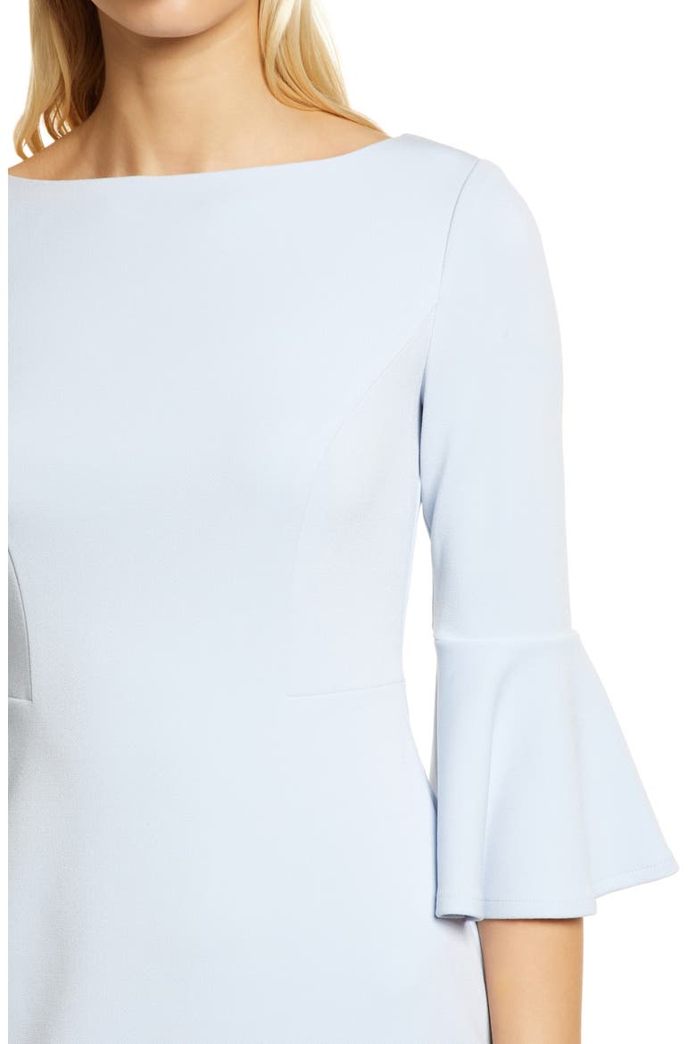 Bell Sleeve Bateau Neck Sheath Dress, Alternate, color, SKY