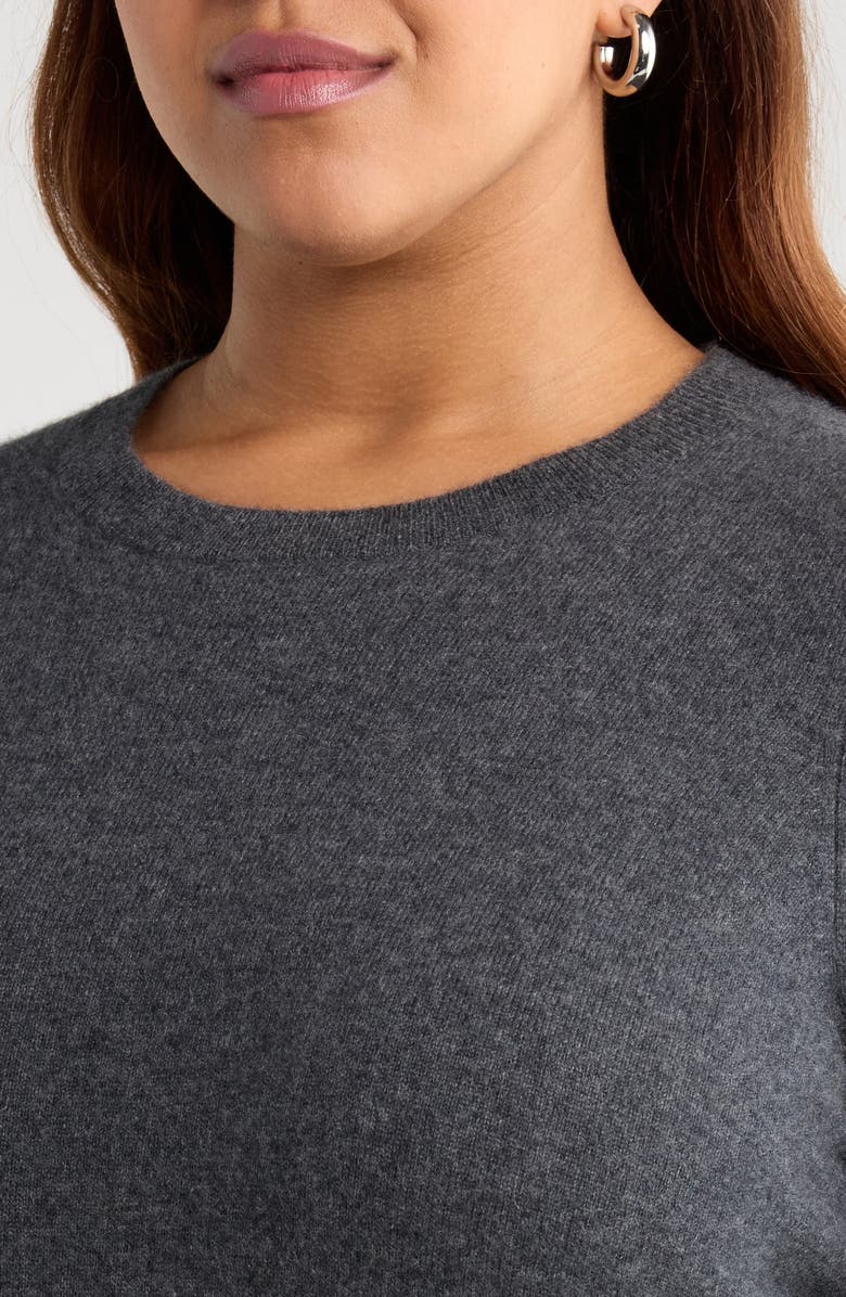 Nordstrom Cashmere Crewneck Sweater, Alternate, color, Grey Dark Charcoal Heather