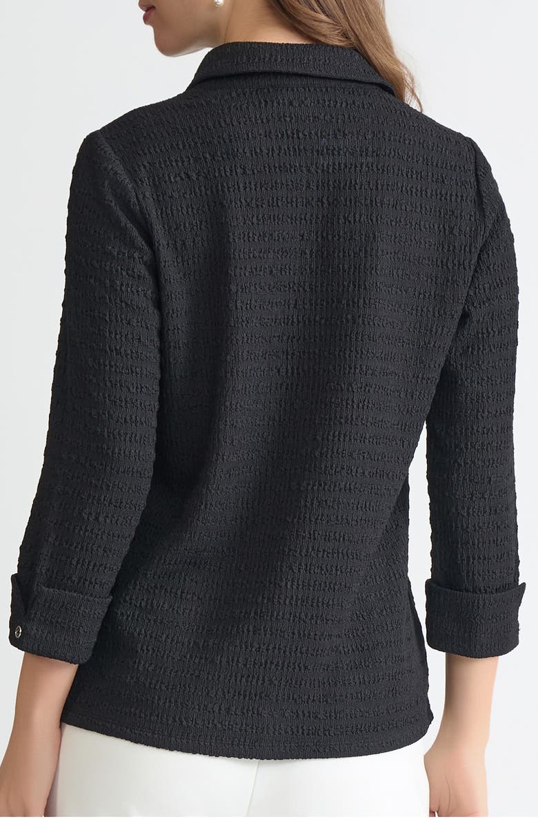 KASPER Ridge Knit Button-Up Shirt, Alternate, color, 