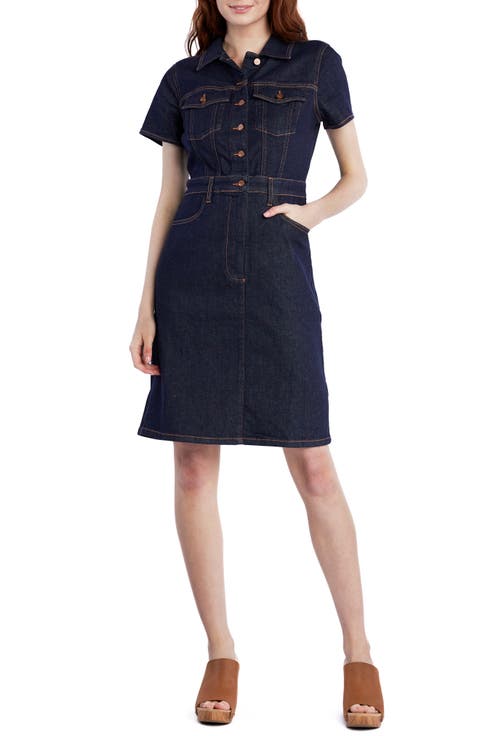 Naomi Fitted Denim Shirtdress