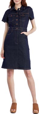 Wash Lab Denim Naomi Fitted Denim Shirtdress