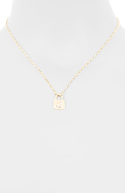 Meshmerise Diamond Padlock Initial Pendant Necklace