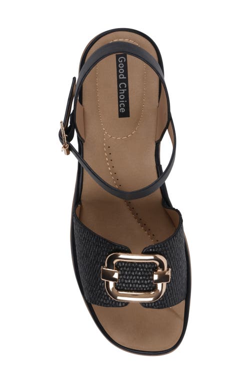 Gc Shoes Fia Buckle Wedge Sandal In Black