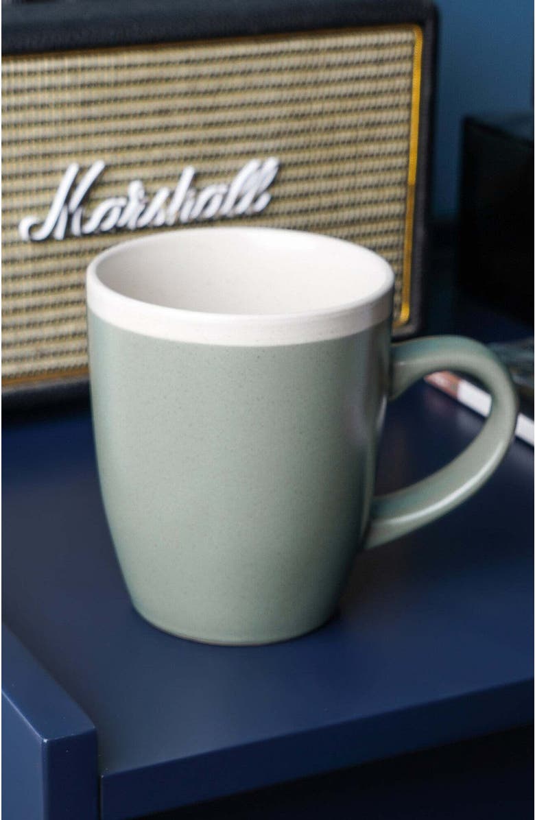 Stone Lain Serenity Stoneware 4-Piece Mug Set, Alternate, color, Green And Cream