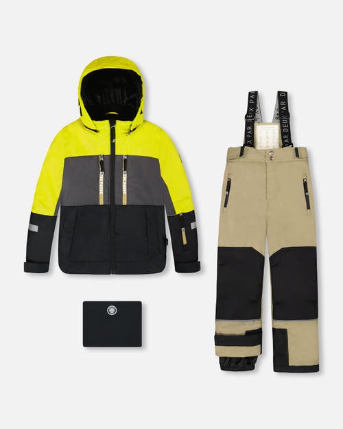 Deux Par Deux Two-piece Teknik Snowsuit Colorblocked In Black