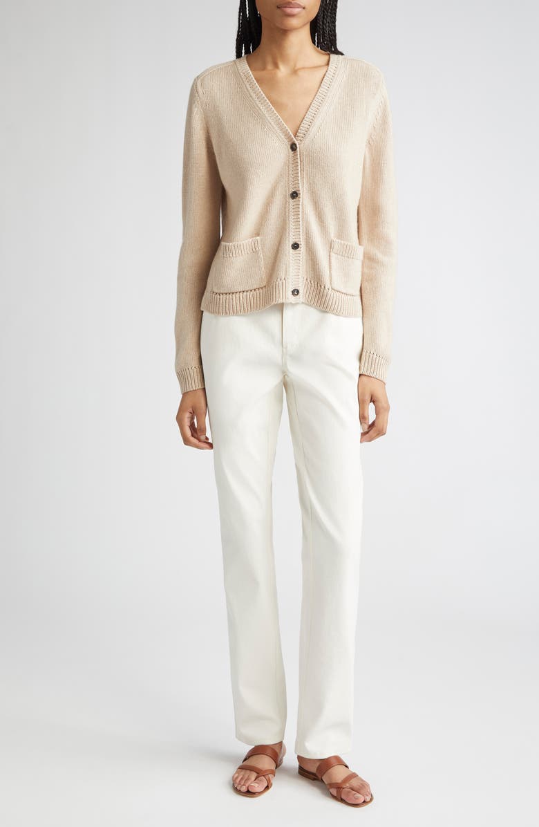 Lafayette 148 New York Patch Pocket V-Neck Cardigan, Alternate, color,