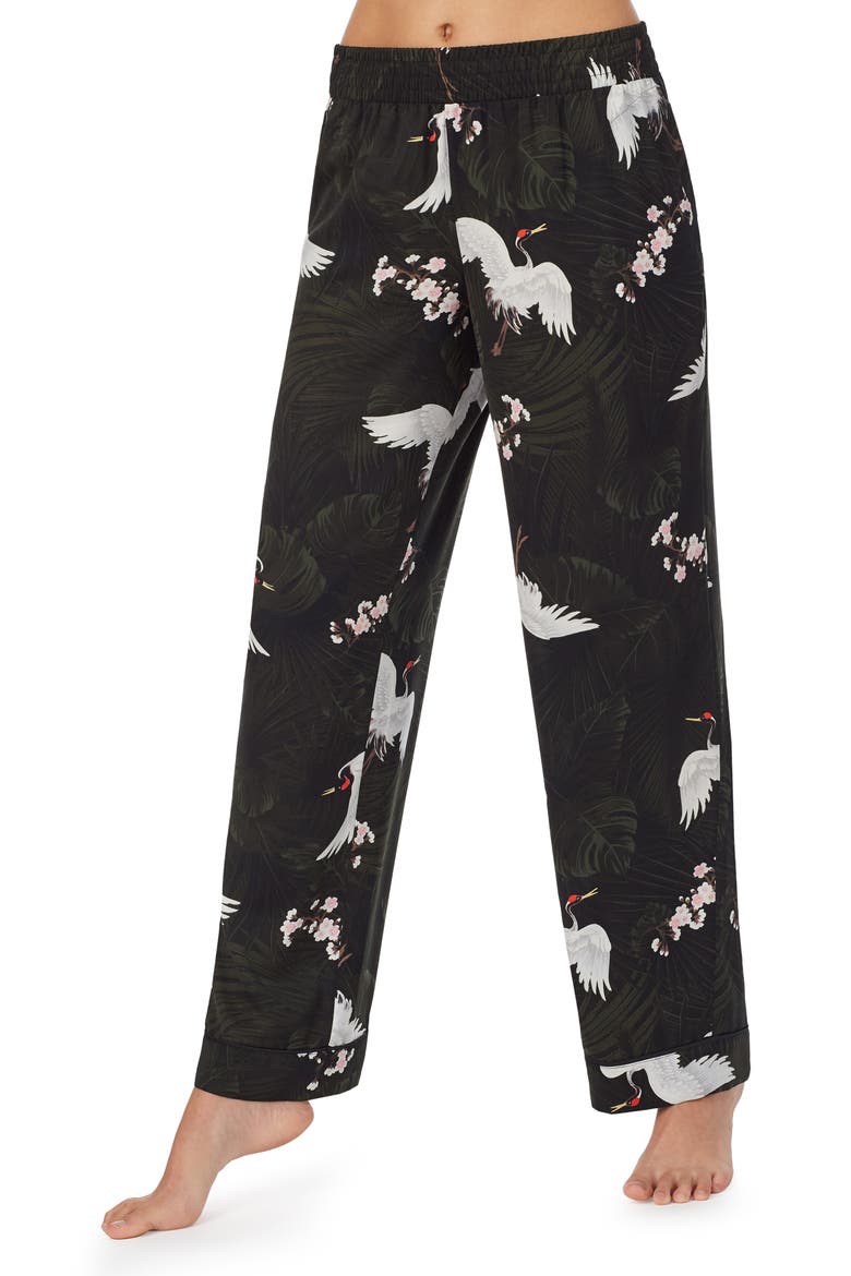 Pajama Pants, Alternate, color, BLACK CRANES