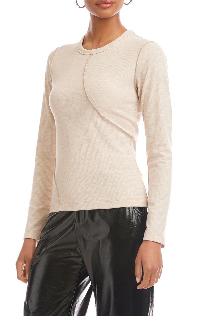 FIFTEEN TWENTY Elissa Rib Top, Alternate, color, Oatmeal