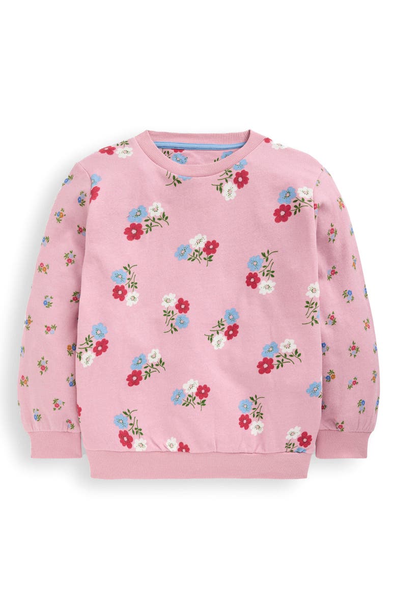 Mini Boden Kids' Floral Print Cotton Sweatshirt, Main, color, Hotchpotch Floral