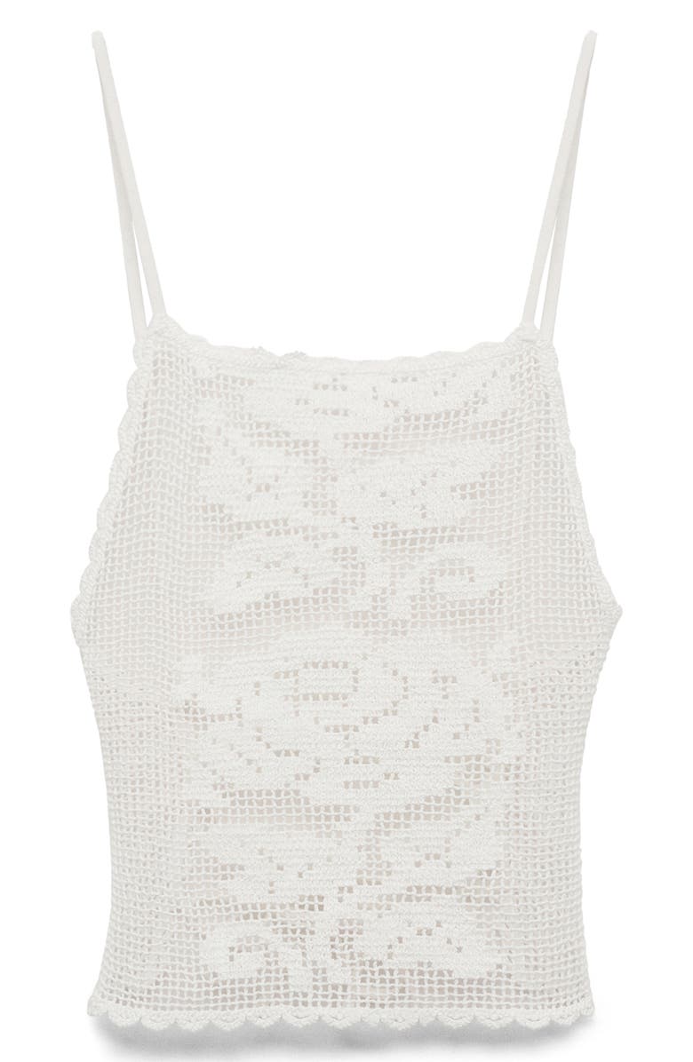 Floral Open Stitch Strappy Back Top
