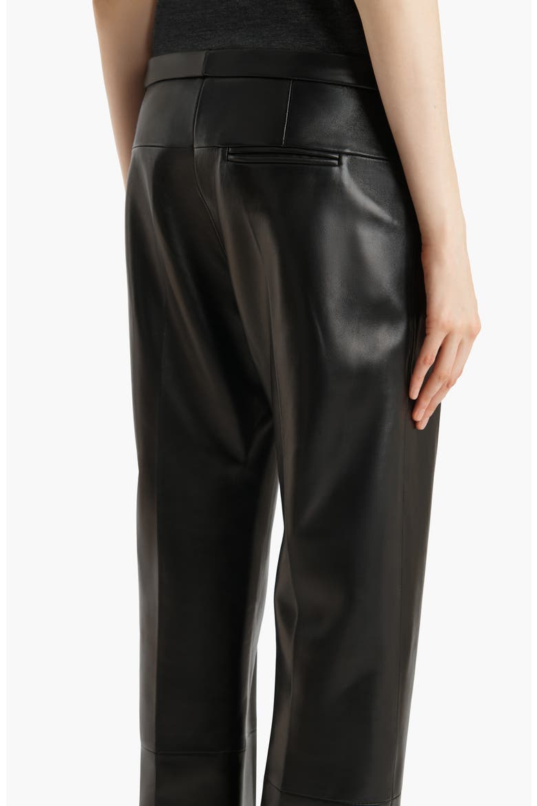 Miles Plongé Leather Straight Leg Pants, Alternate, color, BLACK