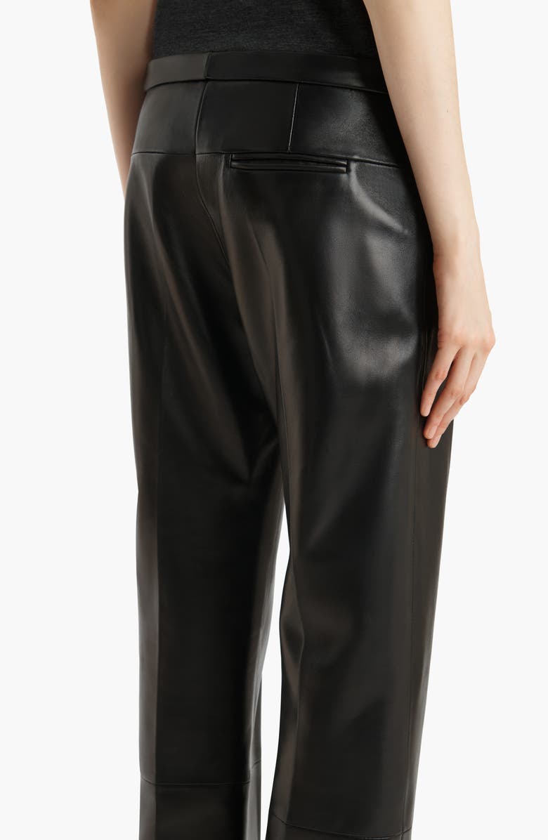 Khaite Miles Plongé Leather Straight Leg Pants, Alternate, color, Black