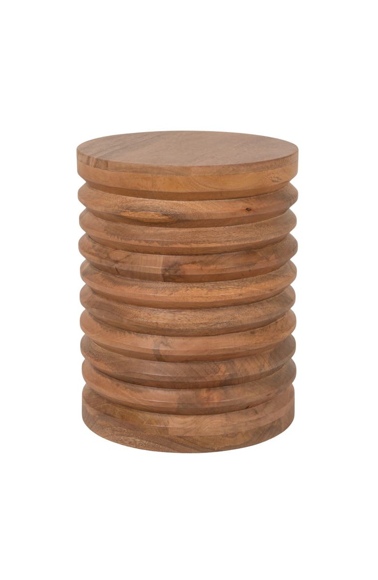 Olive Grove Round Ribbed Side Table, Main, color, Brown
