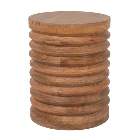 Round Ribbed Side Table