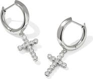 Kendra Scott Cross Crystal Drop Huggie Hoop Earrings