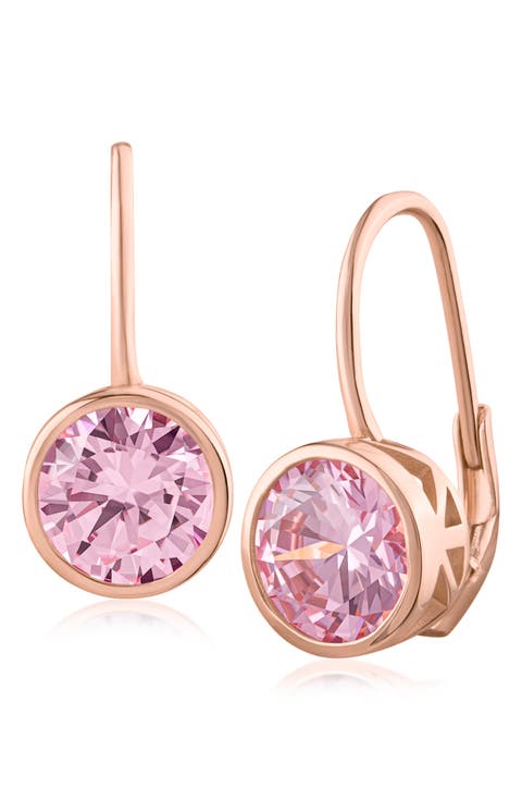 5 cttw Round Bezel Cubic Zirconia Drop Earrings